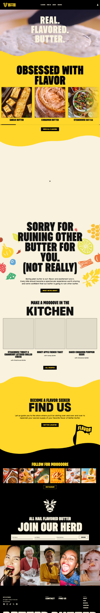 Better Butter website homepage